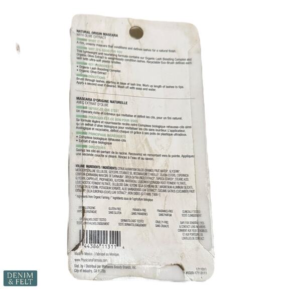 Physicians Formula Organic Wear Natural Origin Mascara Black Olive Extract NEW - Picture 4 of 7